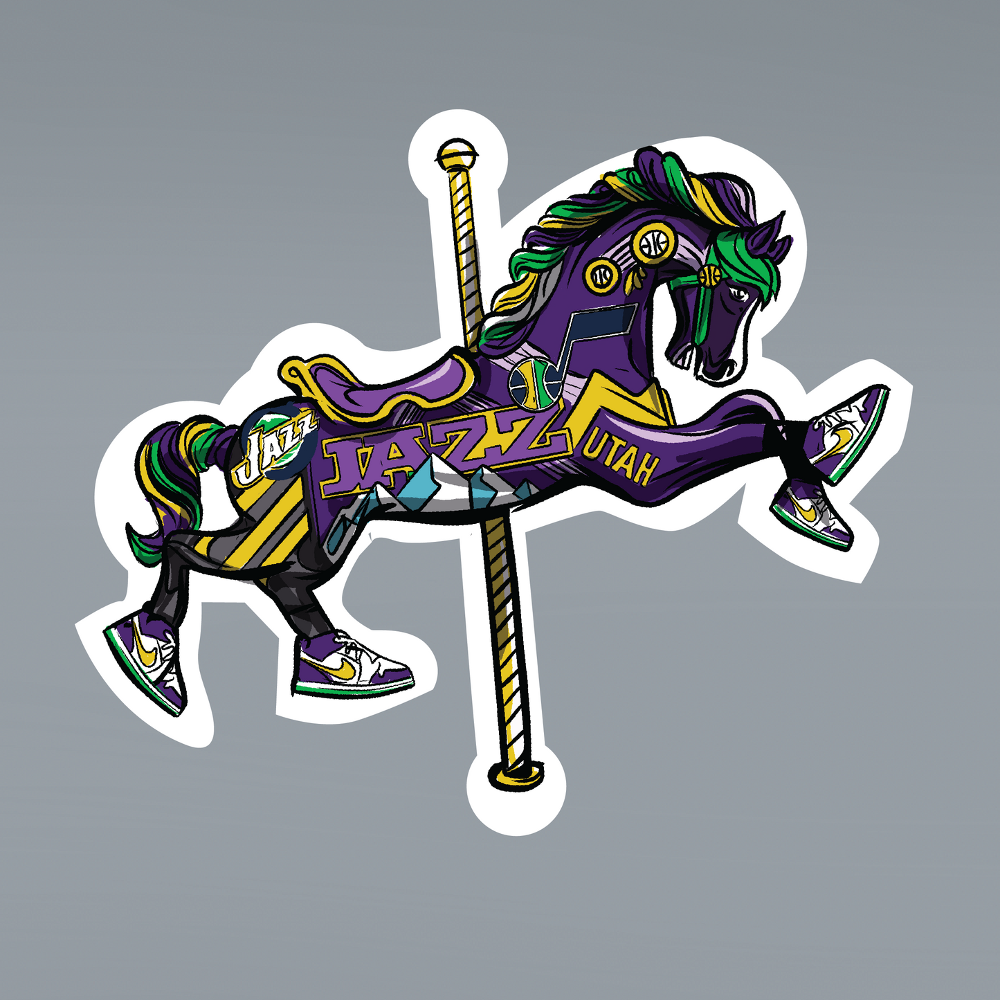 Utah Jazz Carousel Horse