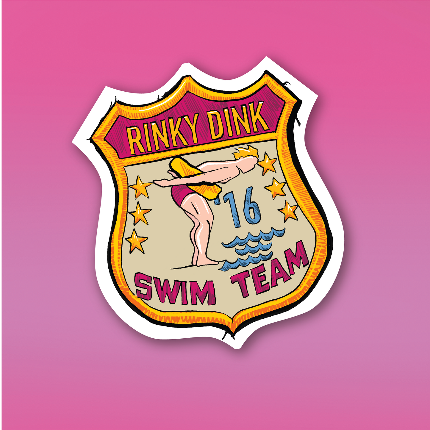 Rinky Dink Swim Team Sticker - Established 2016